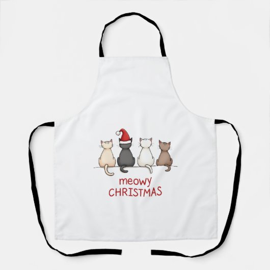 Tablier Joyeux Catmas Chat Noël Mignon Chatons Chats Père (Recto)