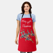 Tablier Joyeux Cerf bondissant de Noël (Porté)