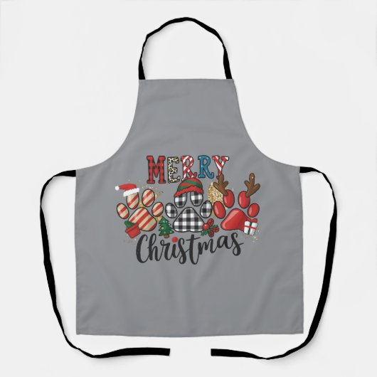 Tablier Joyeux Chiens de Noël Chien Maman Paws (Recto)