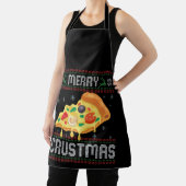 Tablier Joyeux Crustmas Funny Pizza de Noël laide Sweat (Insitu)