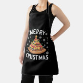 Tablier Joyeux Crustmas Pizza Noël Arbre de Noël Cadeaux (Insitu)