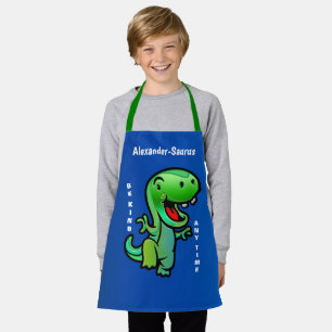 Tablier Joyeux Dinosaure Vert Be Kind Enfant Personnaliser