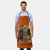 Tablier Joyeux "Éffrayant" Halloween Citrouille Skeleton C (Porté)