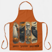 Tablier Joyeux "Éffrayant" Halloween Citrouille Skeleton C (Recto)