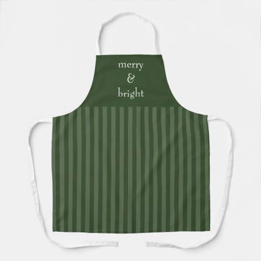 Tablier Joyeux et vert brillant Noël (Recto)