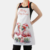 Tablier Joyeux Flamants roses roses de Noël (Insitu)