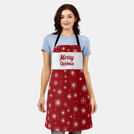 Tablier Joyeux flocon de neige de Noël (Porté)