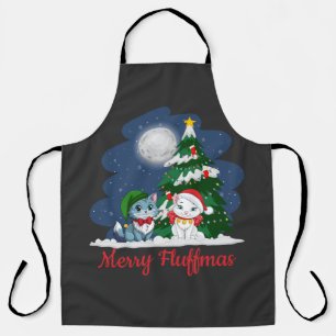 Tablier Joyeux Fluffmas Cute Chat Noël