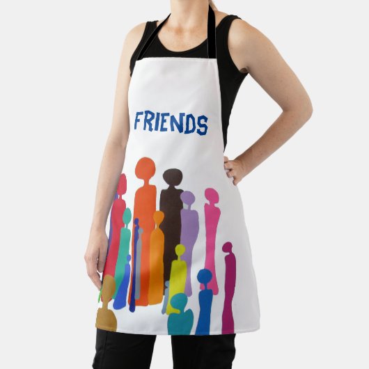 Tablier Joyeux gens colorés autour (Insitu)