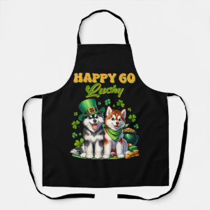 Tablier Joyeux Go Lucky Cute Husky St. Patricks Day