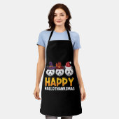 Tablier Joyeux Hallothanksmas Halloween Thanksgiving Joyeu (Porté)