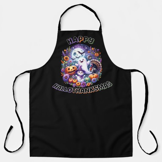 Tablier Joyeux HalloThanksMas tout-en-un sur l'impression (Recto)