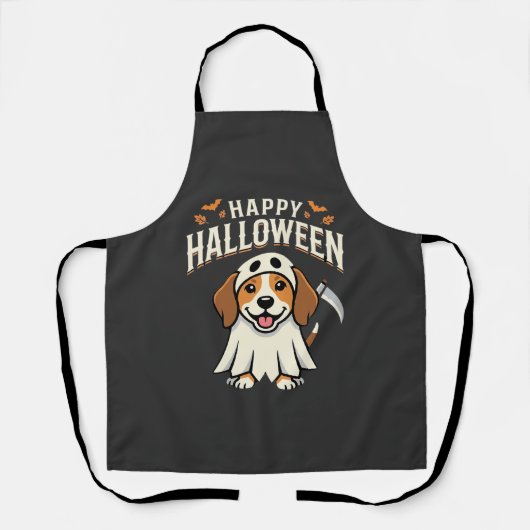 Tablier Joyeux Halloween Beagle Chien Design_1 (Recto)