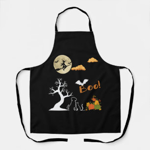 Tablier Joyeux Halloween Citrouille Amateur d'Animaux Chat