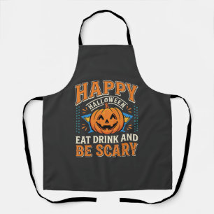 Tablier Joyeux Halloween Citrouille Manger Boire Être Effr
