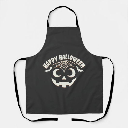 Tablier Joyeux Halloween Citrouille Visage Design_1 (Recto)