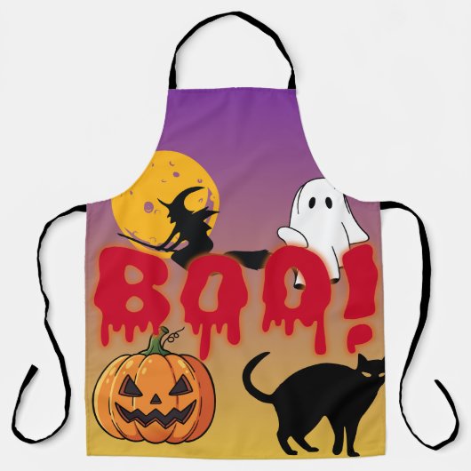 Tablier Joyeux Halloween- Hou-hou-épouvantable (Recto)