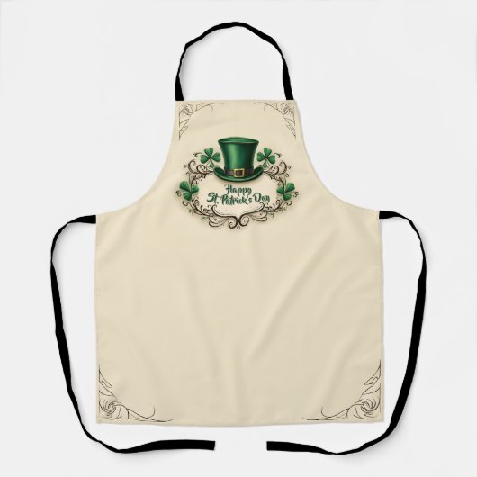 Tablier Joyeux jour de la Saint-Patrick motif de trèfle (Recto)