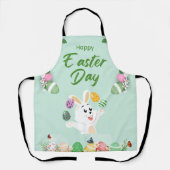 Tablier Joyeux jour de Pâques - Drôle lapin et oeufs Pâque (Recto)