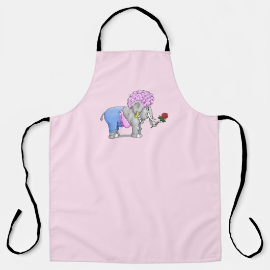 Tablier Joyeux jour des Valentines des éléphants (Recto)
