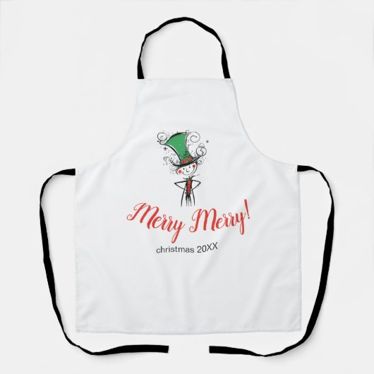 Tablier "Joyeux Joyeux" Apéro du Chef de Noël Elf (Recto)
