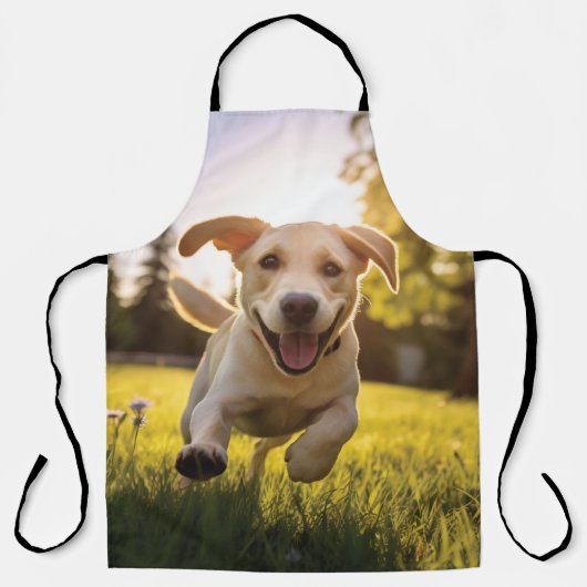 Tablier Joyeux Labrador Puppy Running (Recto)