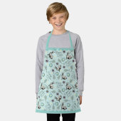 Tablier Joyeux lapin et oeufs de Pâques Turquoise (Porté)