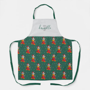 Tablier Joyeux Motif de neige Noël personnalisé Monogramme