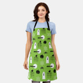 Tablier Joyeux Motif d'Halloween (Porté)