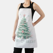 Tablier Joyeux Noël Arbre de Noël Menthe Rose Clair (Insitu)