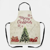 Tablier Joyeux Noël, Arbres de Noël, Présents, Sommeil (Recto)