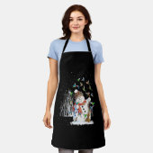 Tablier Joyeux Noël au colibri Snowman (Porté)