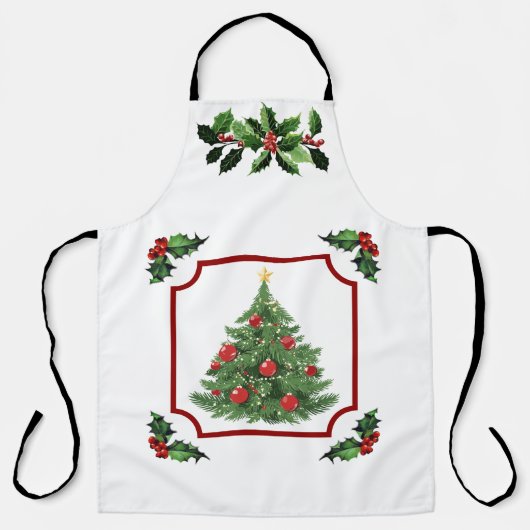 Tablier Joyeux Noël avec arbre (Recto)