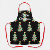 Tablier Joyeux Noël avec Arbres Black Apron (Recto)
