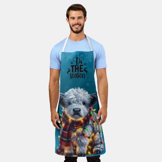 Tablier Joyeux Noël Bébé Highland Vache Tangled Lumières (Porté)