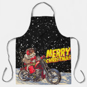 Tablier Joyeux Noël Biker Père Noël (Recto)
