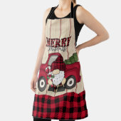 Tablier Joyeux Noël Buffalo Plaid Gnome Apron (Insitu)