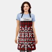 Tablier Joyeux Noël carreaux (Porté)