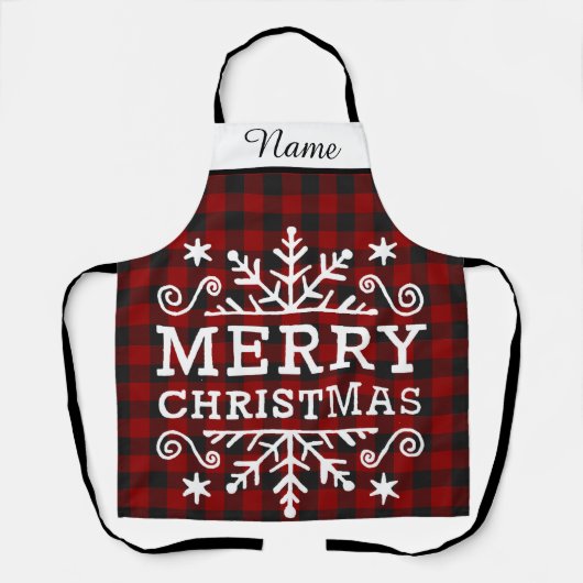 Tablier Joyeux Noël carreaux (Recto)