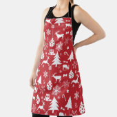 Tablier Joyeux Noël : Collection Vintage rouge (Insitu)