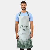 Tablier Joyeux Noël de la forêt de pins Noël (Porté)