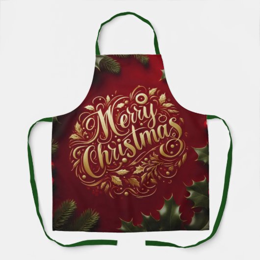 Tablier Joyeux Noël de verdure (Recto)