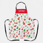 Tablier Joyeux Noël et Bonne Année ! Superbe neige XMAS (Recto)