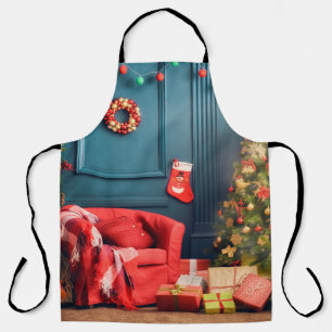 Tablier Joyeux Noël et Joyeuses fêtes ! Un bel li