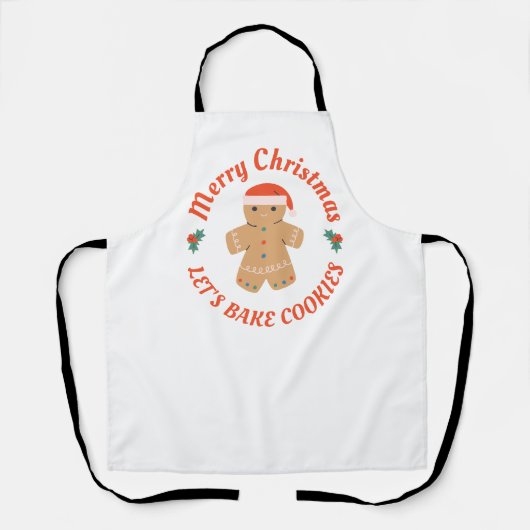Tablier Joyeux Noël Faisons cuire des biscuits Gingerbread (Recto)