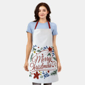 Tablier Joyeux Noël floral   (Porté)