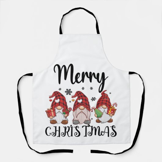 Tablier Joyeux Noël Gnomies Gnomes de Noël (Recto)