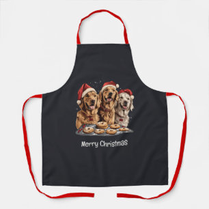 Tablier Joyeux Noël Golden Retriever Chiens Baking