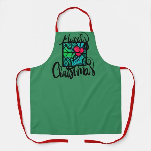 Tablier Joyeux Noël Holly (Recto)