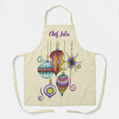 Tablier Joyeux Noël mignon, élégants et fantaisie ornement (Recto)